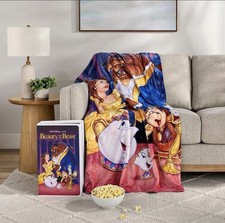 Disney Beauty And The Beast VHS Box Throw Blanket 50