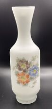 Norleans Frosted Satin Floral White Vase Made in Italy 9” picture