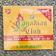 Canadian Club Cigar Label Paper Label Graphic “Now 2 for 5¢” (50) labels vintage picture