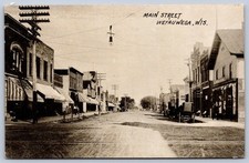 K28/ Weyauwega Wisconsin Postcard c1910 Main Street Stores  3 picture