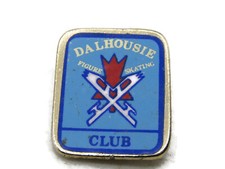 Vintage Dalhousie Figure Skating Club Pin Canadian Maple Leaf Enamel Lapel Badge picture