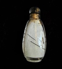 Antique Chinese Black Hair Crystal Snuff Bottle – w/ 1986 Singapore receipt picture