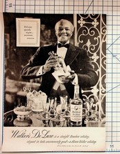 Vintage Walker's De Luxe Whiskey Ad African American Bartender Peoria IL picture