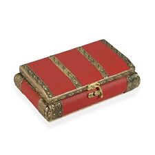 Jewelry Organizer Box Red Faux Leather Oxidized with Scratch Protection Interior picture