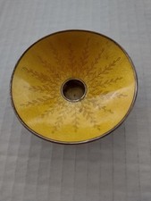 Vintage Anton Michelsen Sterling Silver Mini Candle Stick  Holder Enamel Yellow picture