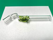 4.5 inch FROG Tobacco Premium Clear Glass Smoking Pipe Collectible Angle picture