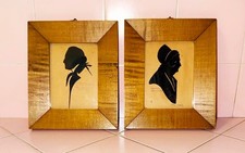 Antique Silhouette Shadow Portraits George Martha Washington Lonzo Cox Framed picture