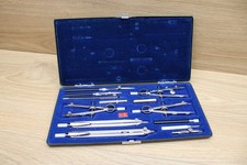 Vintage K&E Keuffel Esser Drafting Compass Instrument Set Blue Velvet Case picture