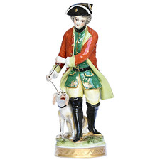 Aelteste Volkstedt Porcelain Figurine * Dog Hunter | Antique Germany picture