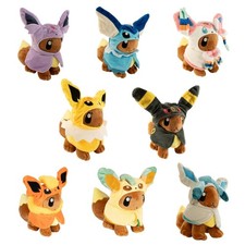 Pokemon Eevee Cosplay Poncho Plush Bundle 8pcs Eeveelution Plush Toys Set picture