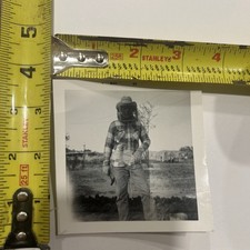 c1960s Beekeeper Honey Bees Hive Frame Veil Occupational Snapshot Photo picture