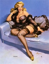 1958 Brown & Bigelow Gil Elvgren PinUp Print The Lovely Celeste Blonde Bombshell picture