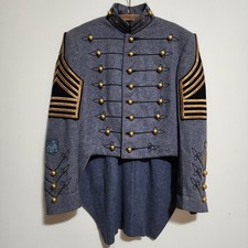 Vintage 1959 ROTC Military Academy Cadet Dress Coatee Wool Tailcoat Jacket 38 picture