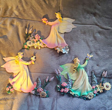 Complete 3-piece sets of these vintage 2005 WMG/Jaimy fairy plaques picture