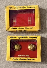 VTG USMC Officers Equipment Co Warrant Officer WO-1 Rank Pins & EGA Buttons⁠ picture