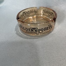Vintage Golden Nugget Las Vegas Amber Glass Ashtray Casino Downtown Souvenir1950 picture