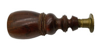 Antique 19th c Wafer Seal Tool ~ Wax Seal Stamp ~ Wood & Brass ~ Diamond Point  picture