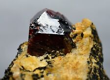 118 GM Full Terminated Natural Red Zircon Crystals On Both Sides Biotite Schist picture