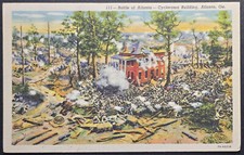 Battle of Atlanta Cyclorama Painting Postcard 1937 Curt Teich Linen picture
