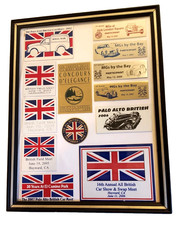 Framed Collection of 11 Vintage Northern California British Car Meet Dash Plaque picture