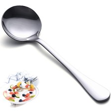 Soup Spoons, 12pcs Stainless Steel Spoons Heavy-Weight Round Spoon Flatware picture