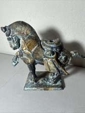 Vintage Toyo Japan Bronze Tang Dynasty Style Horse Statue Figure Verdigris Patin picture