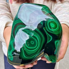 5.35LB  Large Natural glossy Malachite transparent cluster rough mineral sample picture