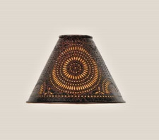 Crackle Black Tin Pinwheel Lamp Shade, CLIPS on Torpedo Light Bulb, 2 x 6 x 4 In picture