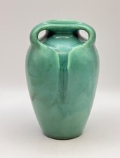 Vintage Rookwood Art Deco Vase Urn, Rare Teal Green, 3 handles, #2428, 5