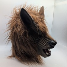 Vtg Werewolf Wolf Man Full Rubber Halloween Mask Furry Hair Adult Size picture