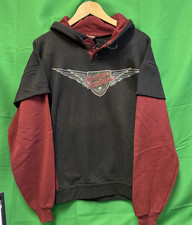Vintage 90s Harley Davidson Lancaster PA Hoodie L Colorblock R.K. Stratman USA picture