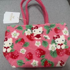 FEILER Hello Kitty Strawberry Chenille Tote Bag China Taiwan Limited With Tag picture