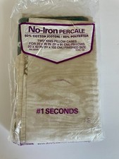 VTG #1 Seconds King Pillowcase Pair Fall Themed Percale Cotton Blend picture