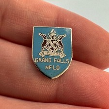Vintage Grand Falls Newfoundland Coat of Arms Enamel Lapel Pin Tie Tack Canada picture