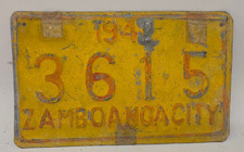 Antique 1942 Zamboanga City Bike/Motorcycle License Plate Tag WW2-era Military picture