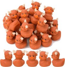 50 Pcs Highland Cow Ducks Toy Figures, Mini Cow Resin Ducks Bulk picture