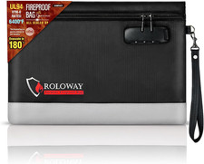 Fireproof Money Bag with Lock for Cash, 6400°F Fire Proof Document Bag , Money picture