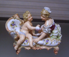Antique Volkstedt Porcelain Figural Group Drinking Wine picture