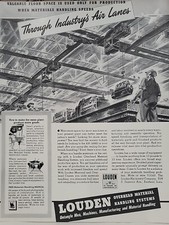 1942 Louden Overhead Material Handling Systems Fortune WW2 Print Ad Q3 Factory picture