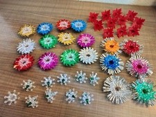 Lot of 39 Vintage Christmas Light Reflectors ~ 4 Varieties Poinsettia-Starburst picture