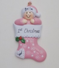 Personalized Baby Girl's First Christmas Ornament picture