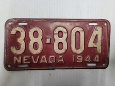 1944 Nevada  License Plate Tag picture
