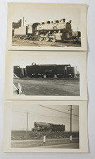C. 1940s US War Department Locomotive Snapshot Railroad Photos Lot Of 3 picture