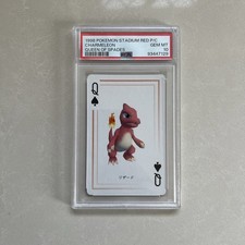 1998 POKEMON STADIUM RED VERSION PLAYING CARDS QUEEN OF SPADES CHARMELEON PSA 10 picture