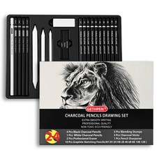 Drawing Sketching Pencil Set, 24 Piece Pro Artist Sketch Kit - Graphite Pencils picture