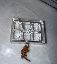 Rare Vintage LOUIS VUITTON VIP Lucite Dice Set Monogram Acrylic Clear Case picture