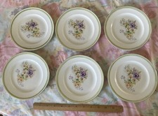 Vintage McNicol China Small Plates Set of 6 Violet Pattern picture