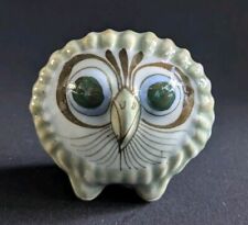 Vintage Tonala Mexican Pottery Owl Signed Folk Art Figurine picture