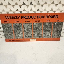 Vintage Inland Steel Weekly Production Board Metal Sign. 24