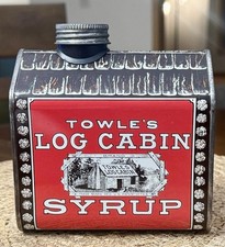 Vintage 1979 Log Cabin Syrup Tin Coin Bank General Foods Advertising Promo picture